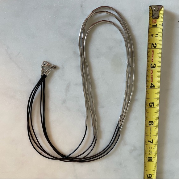 Silpada 30” brown leather and 925 sterling silver necklace - Picture 2 of 2